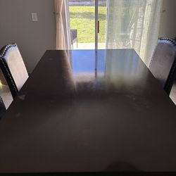 Dining table, rectangle chocolate color,