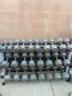 Hex dumbbells in like new condition. See description for prices and availability
