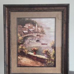 Italian Harbor Painting