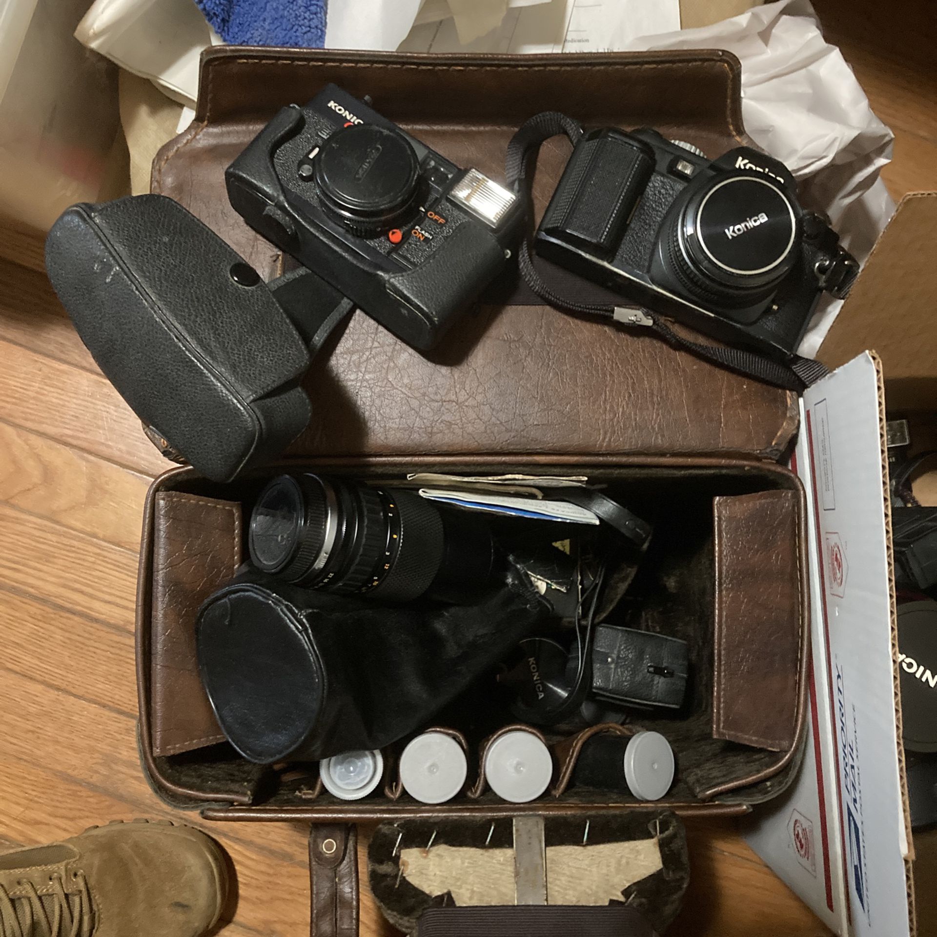 Film cameras lenses bag miscellaneous equipment Lenses film