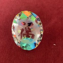 Amulet Diamond Cut Crystal Paperweight