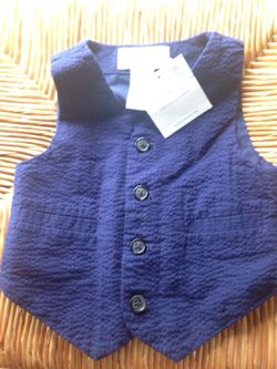Janie and Jack special occasions Seersucker navy blue vest,shorts, and pant great for Easter