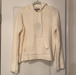 Marled cream fuzzy sweatshirt size M