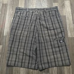 Vintage Skater Dickies Plaid Grey/Black Shorts