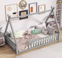 Twin Wooden Teepee Bed