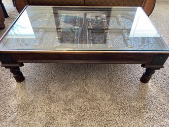 Rustic Heavy Glass Coffee and End Tables