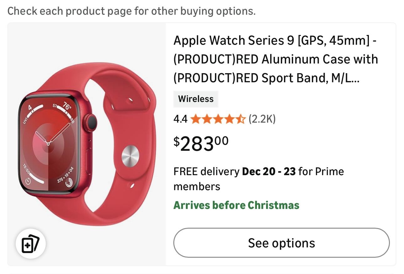 Apple Watch Series 9 [GPS, 45mm] - (PRODUCT)RED Aluminum Case