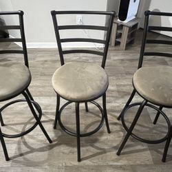 Bar stools with suede seats