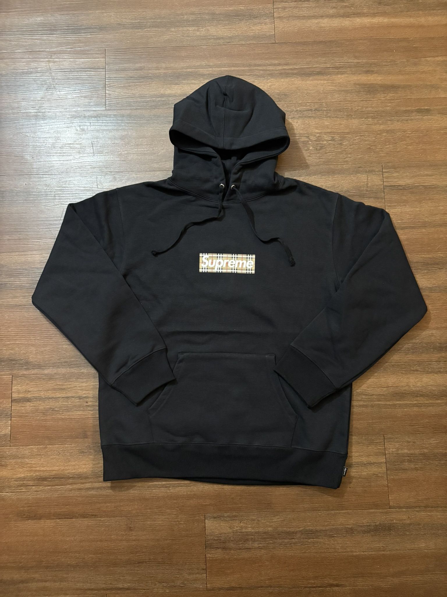 Supreme x Burberry Box Logo Hooded Sweatshirt ‘Black’