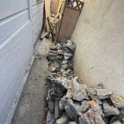 Free – Rocks & Broken Cement Pieces- Waiting To Be Picked Up.