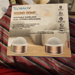 SOUND DOME PORTABLE STEREO SPEAKERS 2 BOXES $20.00