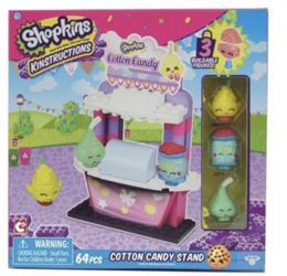 Brand new 64 piece Shopkins LEGO Set. Kinstructions. Cotton candy stand