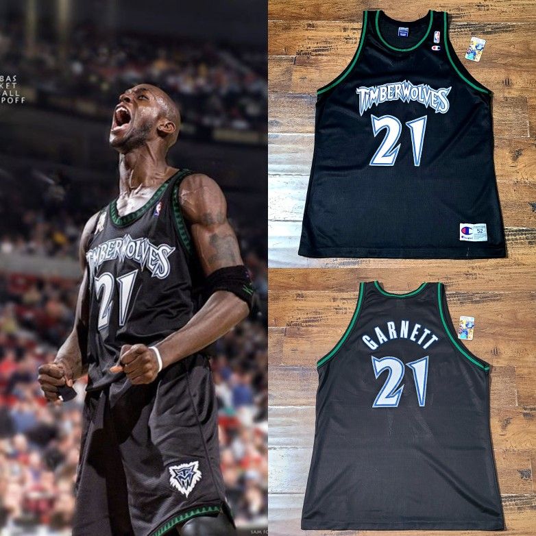 Garnett Timberwolves Champion Jersey SZ-2XL Black Rare Twins Celtics Vikings