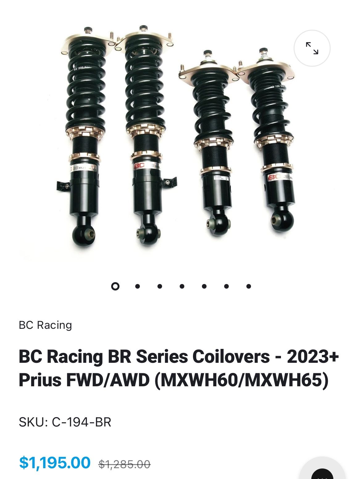 2023 Prius BC Racing Coilovers MXWH60 / 65