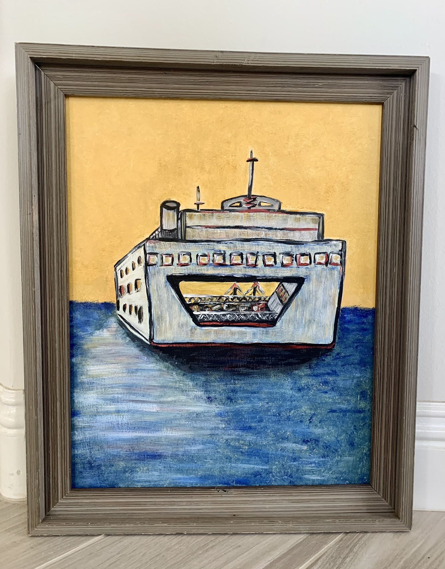 Ferry On The Water Original ( Acrylics)