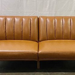 Sofa/Couch/Sleeper, Orange or Green Linen Or Black Or Camel Faux leather *Free Delivery*