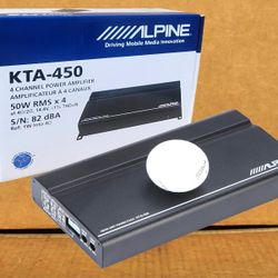 Alpine 400 Watt 4 Channel Speaker System Amplifier KTA-450 Compact Amp 🚨 Payment Options Available 🚨 No Credit Needed 🚨 
