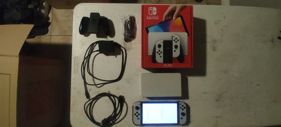 Nintendo Switch OLED White with Box and Accessories