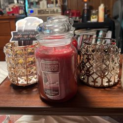 Bath & Body Works Candles Candle Holders, Yankee Candles Make Up Holder Five Dollars For The Regular Size $10 For The Extra Large One