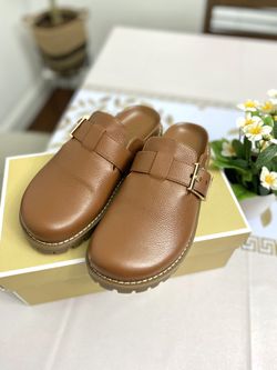 Michael Kors Easton Flat Clog Tumbled Leather