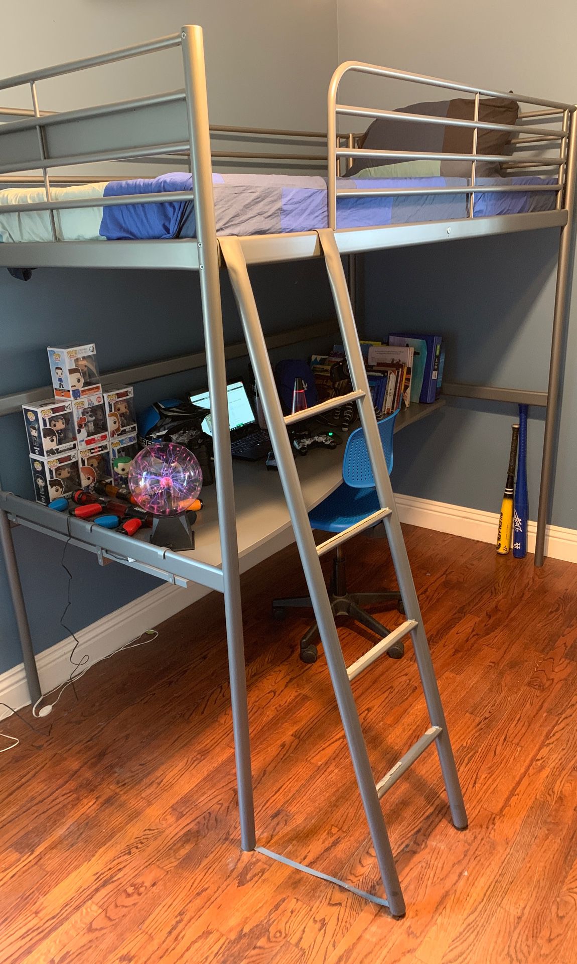 Kids bunk bed with desk