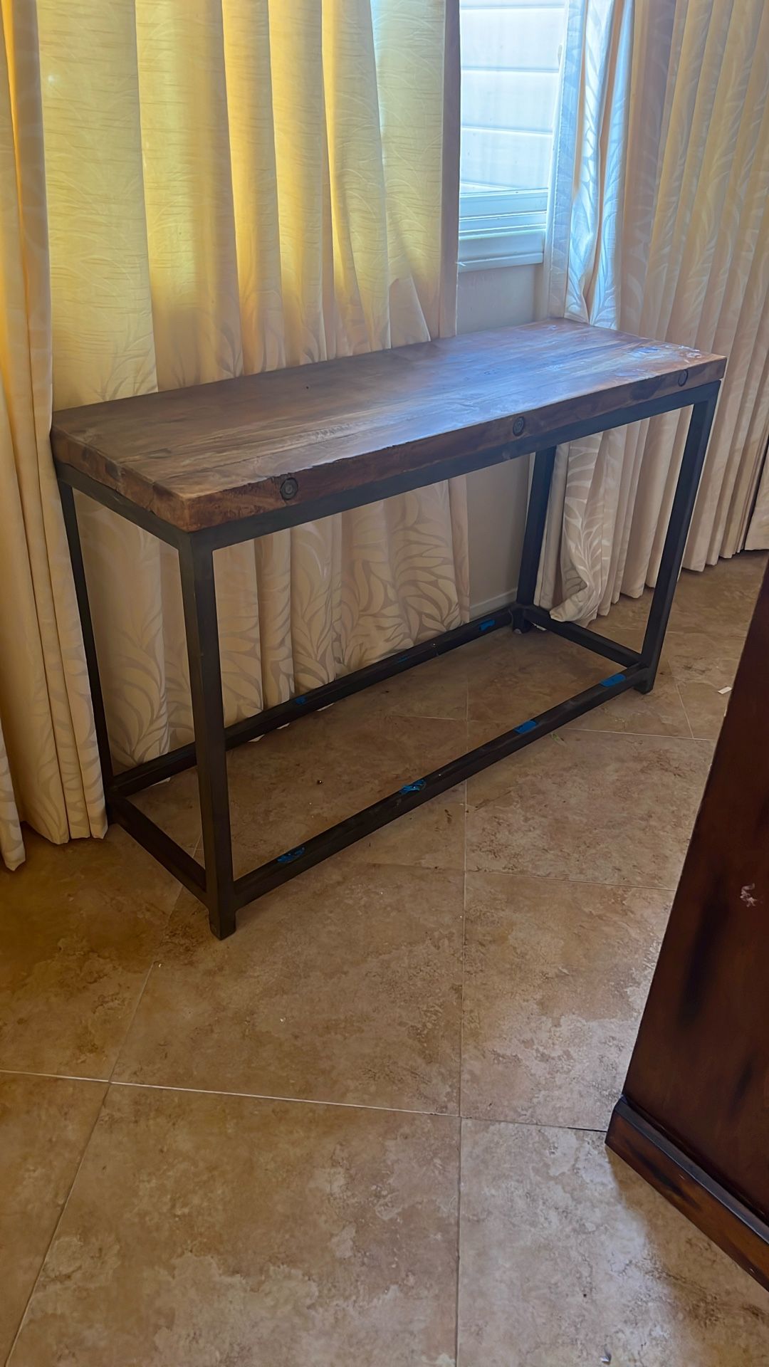 Wood & Metal Console Table