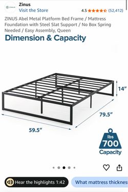 Zinus Abel Metal Platform Bed Frame Queen