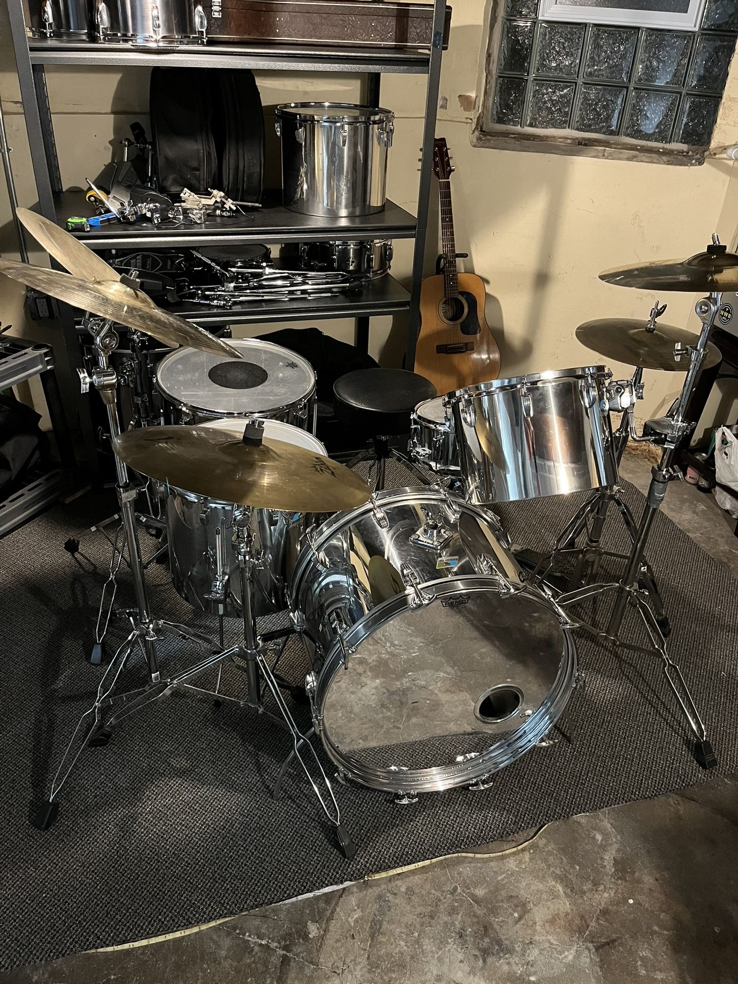70's Ludwig ALL STAINLESS STEEL DRUM KIT 