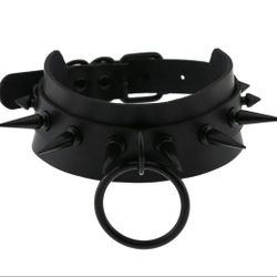 Goth Black Spiked Choker