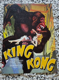 1933 King Kong movie metal sign