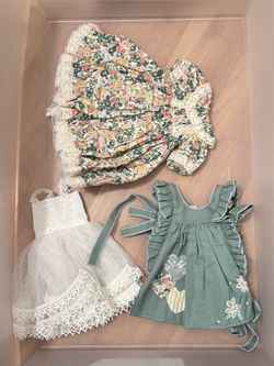 1/4 BJD Doll Clothes 3 Piece Floral Dress Outfit Set