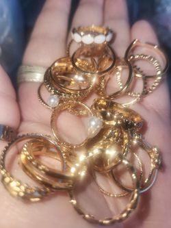 Several Gold Toned Rings...not 925