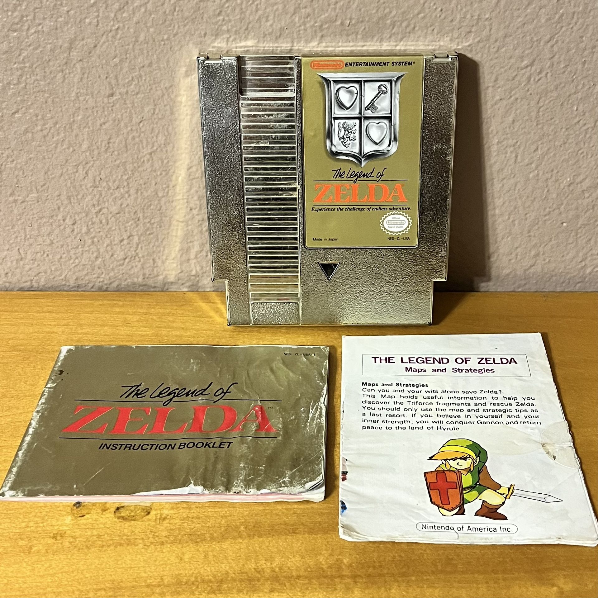 The Legend of Zelda with manual and secret map for NES