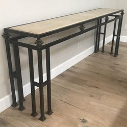 1990’s KREISS IRON AND LIMESTONE CONSOLE TABLE