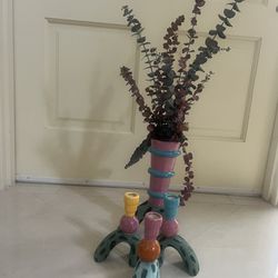 One of a Kind  Designer/Artistic Vase and Candle Stick Holders