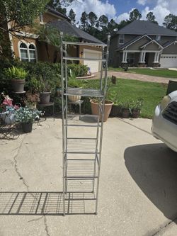 Chrome Metal Storage Shelf Or Stand