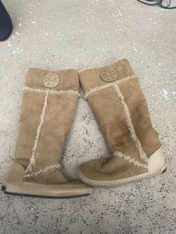 Tory Burch Suede Shearling Knee-High Boots size 8