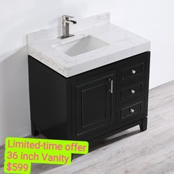 36 inch Bathroom Vanity Set, Black