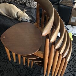 Hans Wegner Heart Chairs (6)  & Table