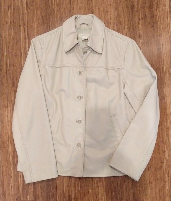 J Crew Women's Leather Jacket - Size Small