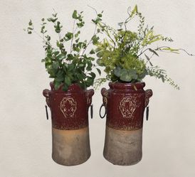 Vintage Two-Tone Pottery Vases