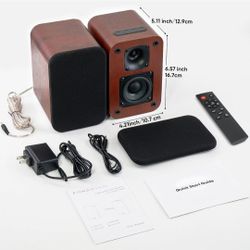 RIOWOIS Powered Bluetooth Bookshelf Speakers, 40W
