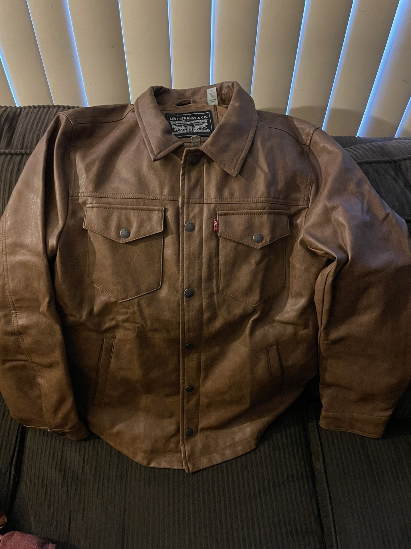 Faux Leather Levi Jacket/shirt Men Medium $50