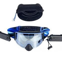 Heated Goggles Snowmobile Anti-Fog Magnetic Interchangeable Frameless 100% UV Lens OTG Electric Ski Goggle Men Rechargeable Battery Snowboard (Vlt 42.