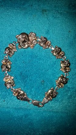 sterling silver & 10k gold hello kitty bracelet