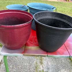 Pair Of Large Resin Plant Pots