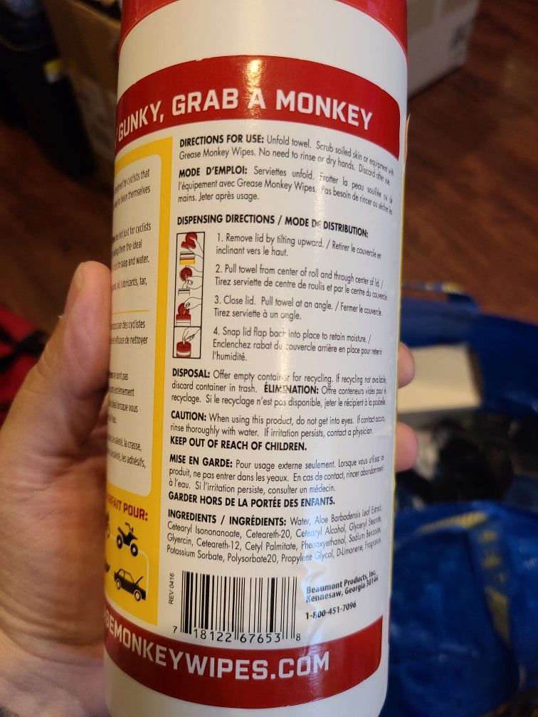 7 Grease Monkey Wipes Multi Purpose Heavy Duty Cleaning Wipes