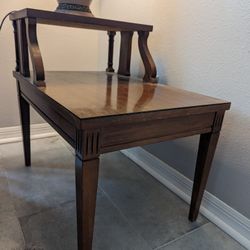 Vintage Two Tiered End Table  Mid Century Modern