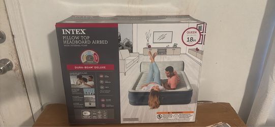 Intex Queen Pillow Top Headboard Airbed