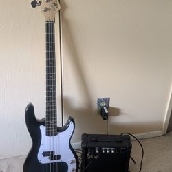 Glarry P Bass Guitar & Amp with soft Case